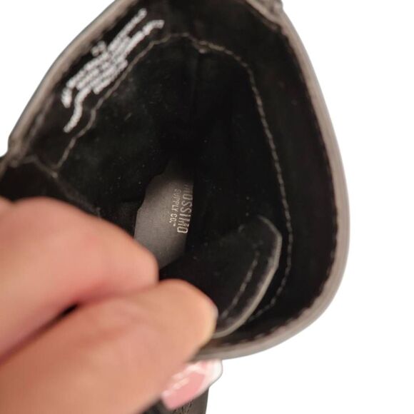 Mossimo Supply Company Black Faux Leather Lace Up Zipper Combat Boots Booties - Picture 7 of 9